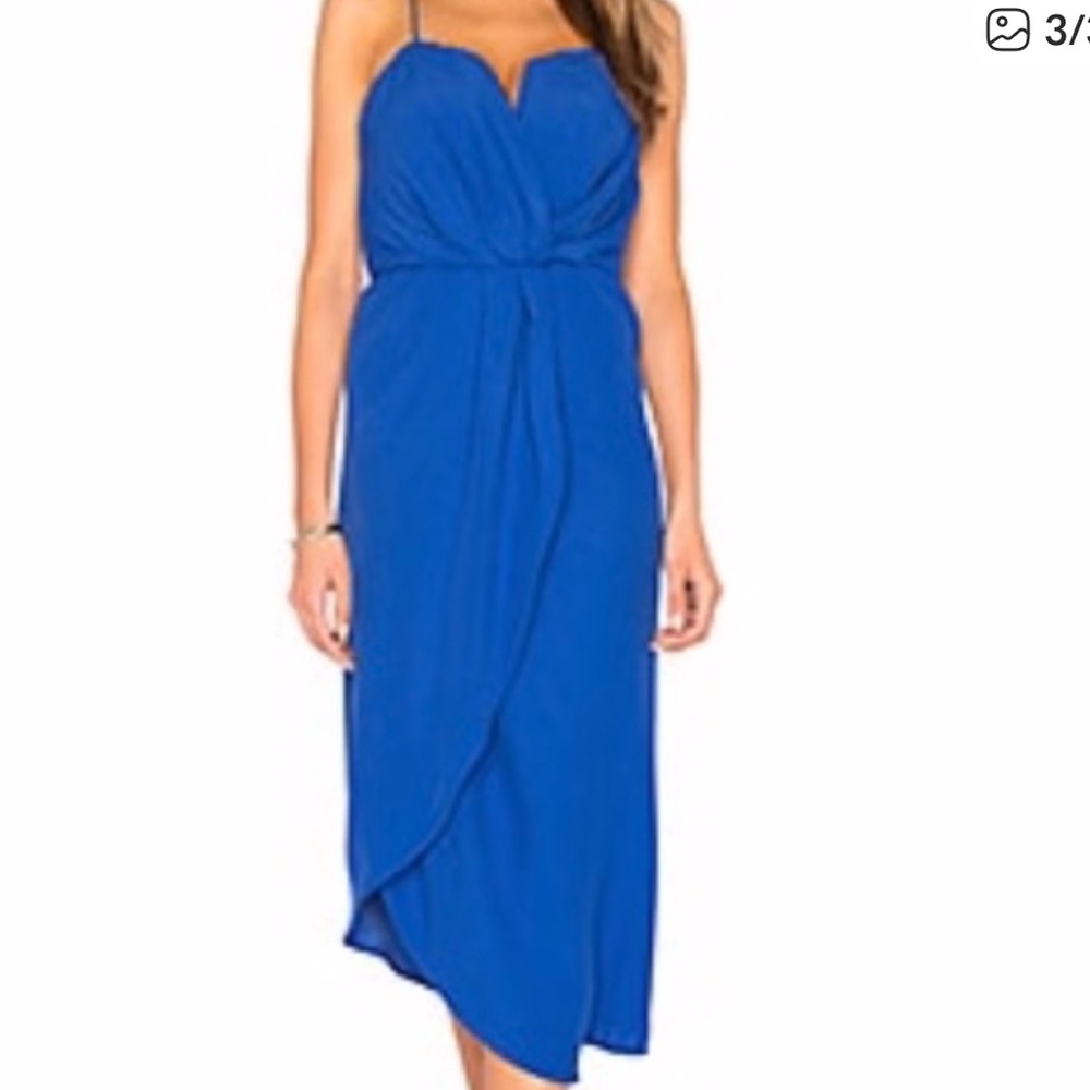 Elliatt Royal Blue Cocktail Midi Dress, Size M
